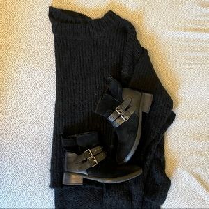 Black suede boots